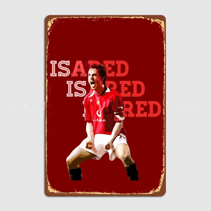 

Gary Neville Is A Red LEGEND Football Player Vintage Retro Poster Metal Sign Posters Garage Room Decoration Bar Club Home Decor 20x30cm（7.8x11.8inch）