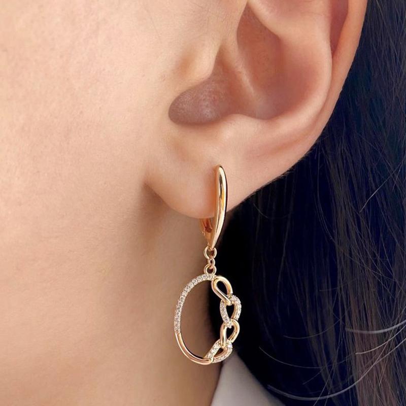 Kienl Trendige Rosegold Ethnische Braut Ohrhänger für Damen Vintage Hochzeit Natürlicher Zirkon Englische Ohrringe Täglicher Schmuck
