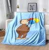 Curious George Flannel Blanket Soft Warm All-Season Throw, Design for Camping, Car Travel, Hiking Sofa, Bed, Office Perfect Gift for Parties