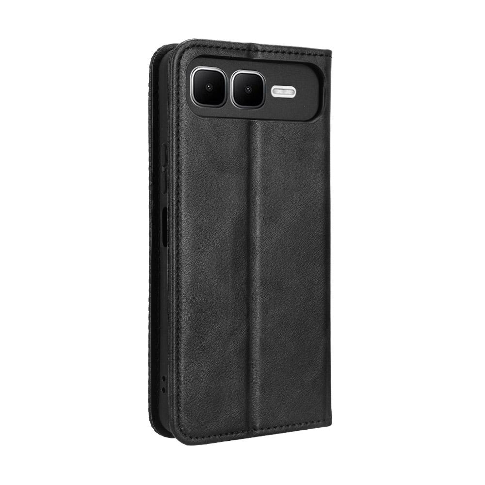 For Infinix Smart 10 Plus Leather Case Wallet Stand Retro Texture Phone Cover