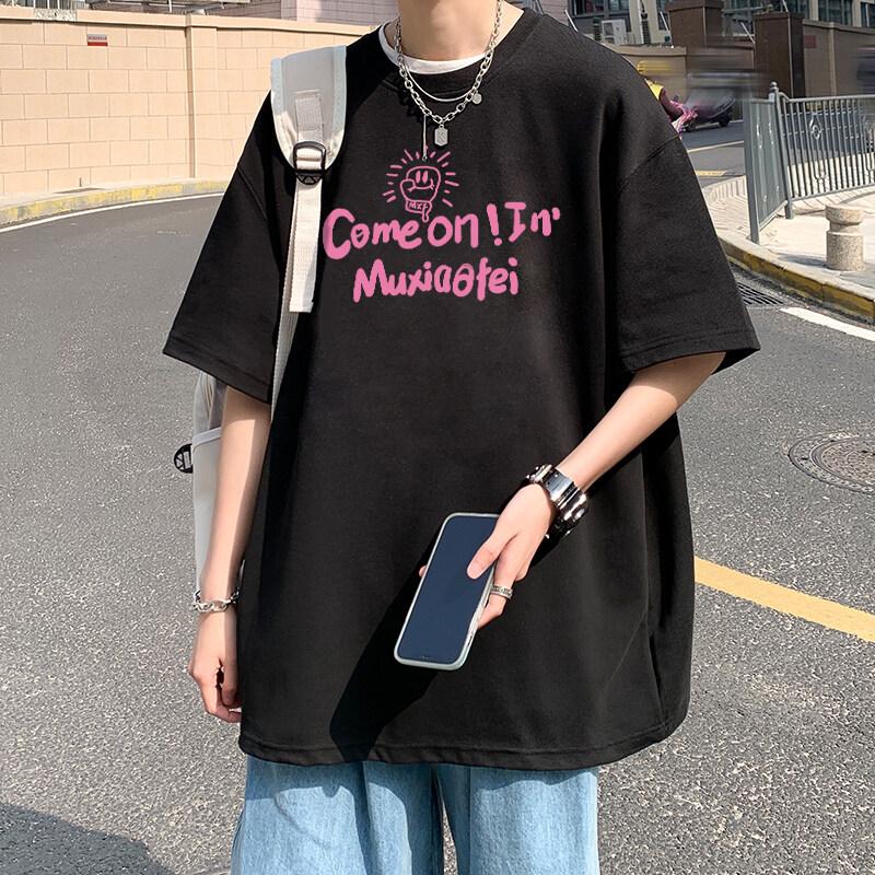 Unisexs Tshirts Cotton Black 4XL Unisexs Summer Wear Oversized T Shirt Casual Letter Print Tee Shirts Big Size Male Clothes