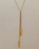 Elegant Two-Leaf Tassel Necklace for European and American Fashion