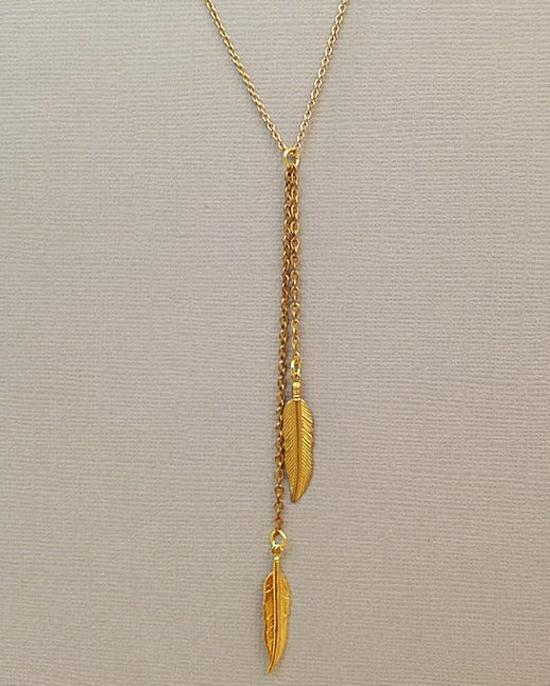 Elegant Two-Leaf Tassel Necklace for European and American Fashion