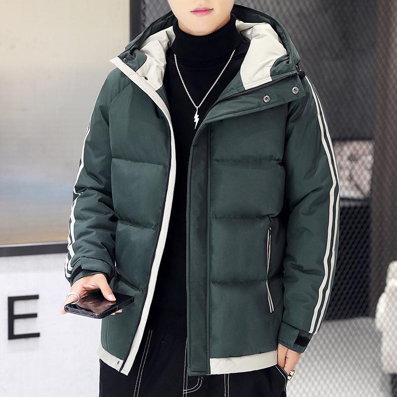 

Men s hooded windproof outdoor hiking cold winter jacket thickened warm lightweight casual loose comfortable cotton jacket 4XL армия зеленый