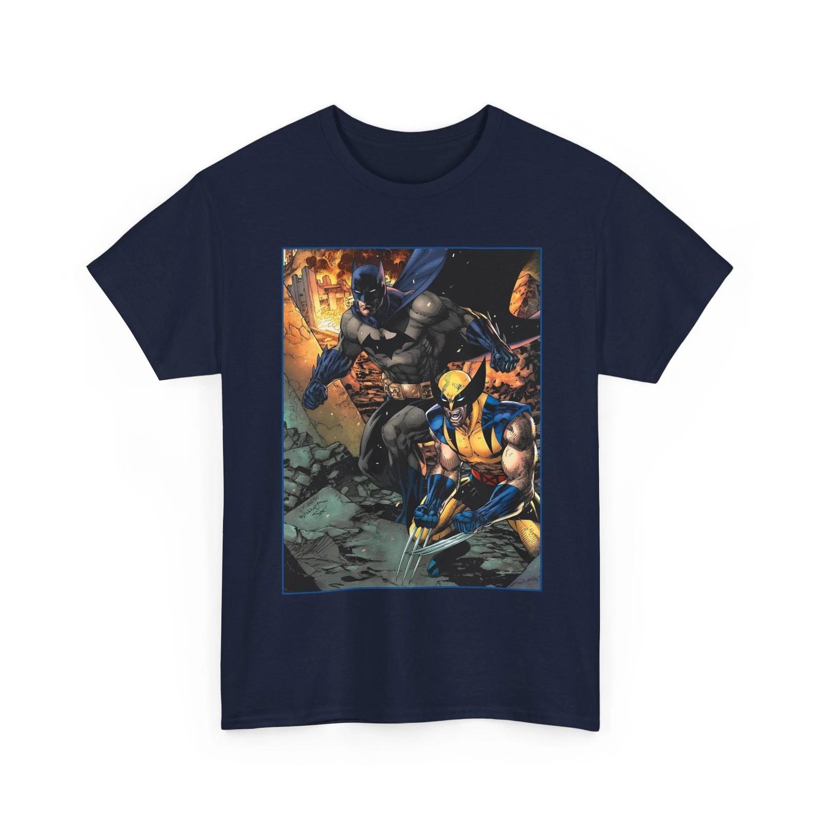 Batman & Wolverine T-Shirt DC, Marvel Comics Jim Lee Art Retro Vintage-Style Tee XS