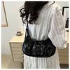 Women's Faux Leather Drawstring Bow Knot Purse Trendy Clutch Shoulder Crossbody Bag