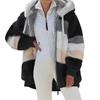Women's Loose Fit Multi-Color Plush Hooded Jacket - Autumn/Winter 2021