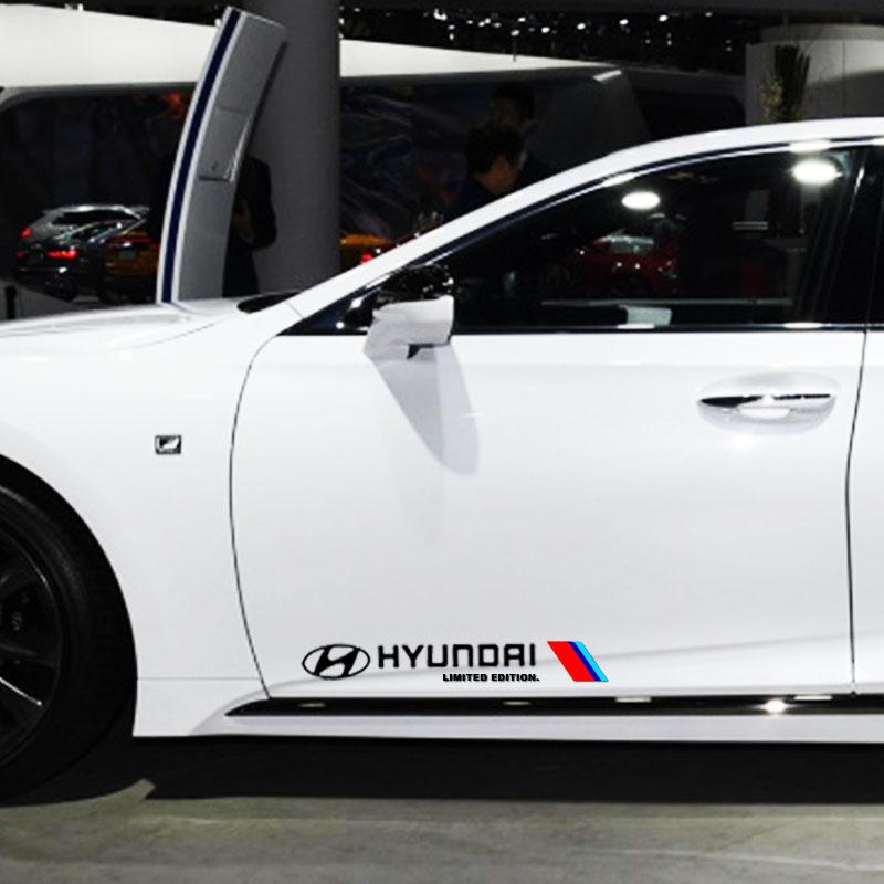 2pcs Car 3D Stickers Auto Side Body Sports Sticker Decals Car Accessories For Hyundais H-1 I40 I30 I20 I10 IX35 IX25 Tucson Getz Terracan Accent