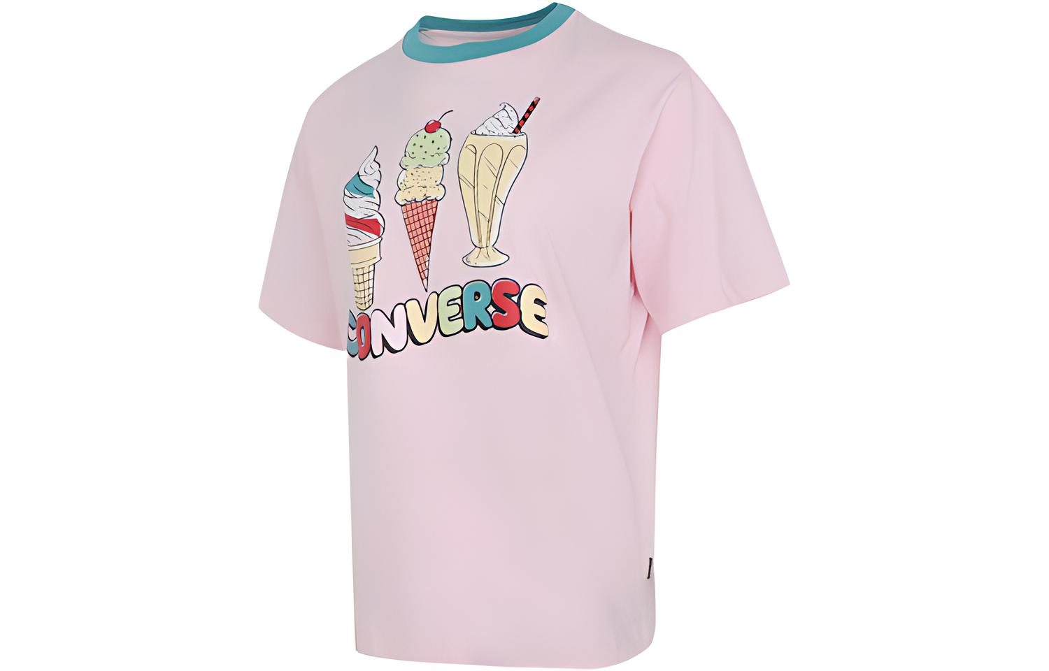 Converse Set in Sleeve T Shirt Women s Pink 10022853-A02 XS