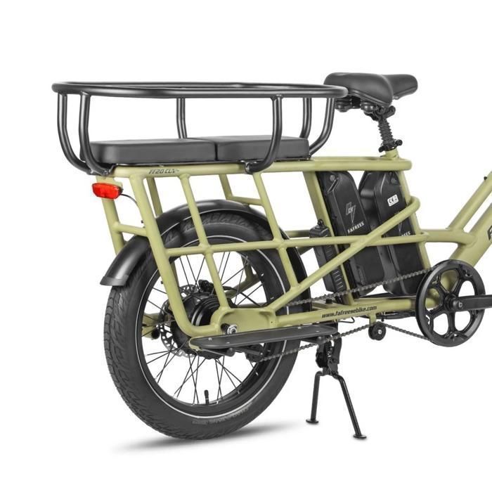 Fafrees FF20 CUV - Vélo cargo électrique - 250 W - 48 V - 24 Ah - Vitesse maximale 25 km/h - Vert - Avec cadre arrière