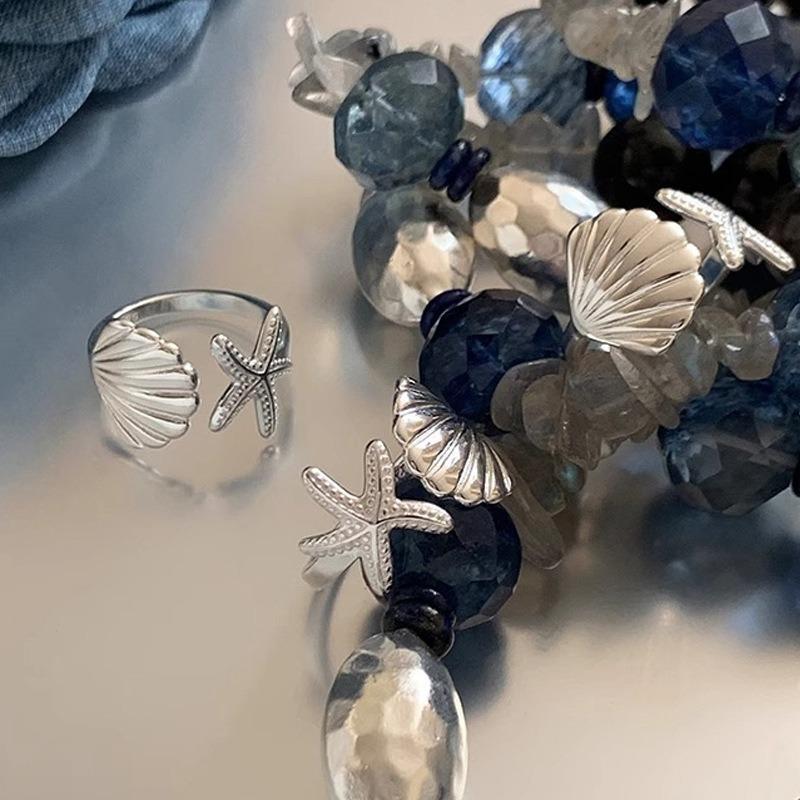 Classic Simple Multi Functional Ocean Series Spring/Summer Sea Star Shell Ring Exquisite and Generous Ring Jewelry