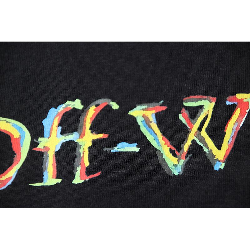 1172 Off-White 2025 Spring/Summer New Colorful Letter Pattern Round Neck Short Sleeve Men's and Women's T-shirts