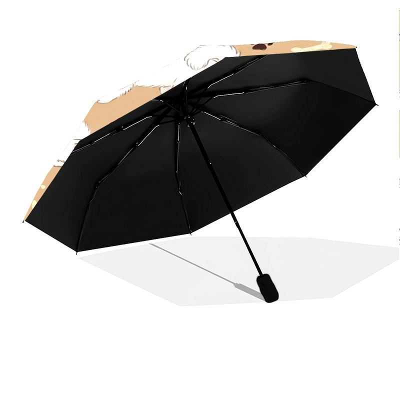 1 PC Automatic Folding Umbrella - Cute Dog Pattern, Portable & Foldable Design with 8 Ribs, Christmas Birthday Gifts
