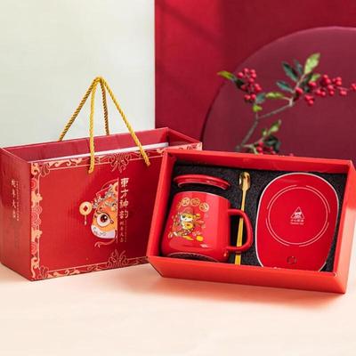 Creative Gold Snake Thermostatic Glass Mug Gift Set