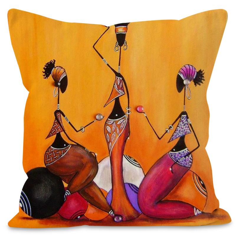 

Картина маслом «Африканская женщина» льняная наволочка для домашнего декора 40*40cm Linen, No Insert