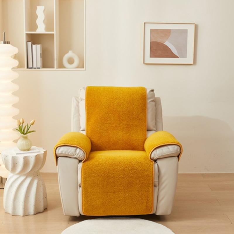 Armrest Cover Lambswool Recliner Slipcover Soft and Durability Chair Protector for Living Room or Bedroom