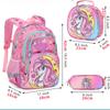 Primary School Student Backpack Three-piece Set Dinosaur Backpack Unicorn Backpack Lunch Bag Pencil Bag