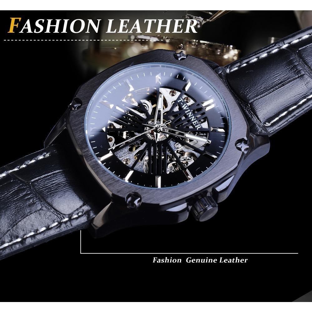 T-winner Herrenmode Casual Hohl Mechanisches Uhrwerk Wasserdichte Automatische Mechanische Uhr