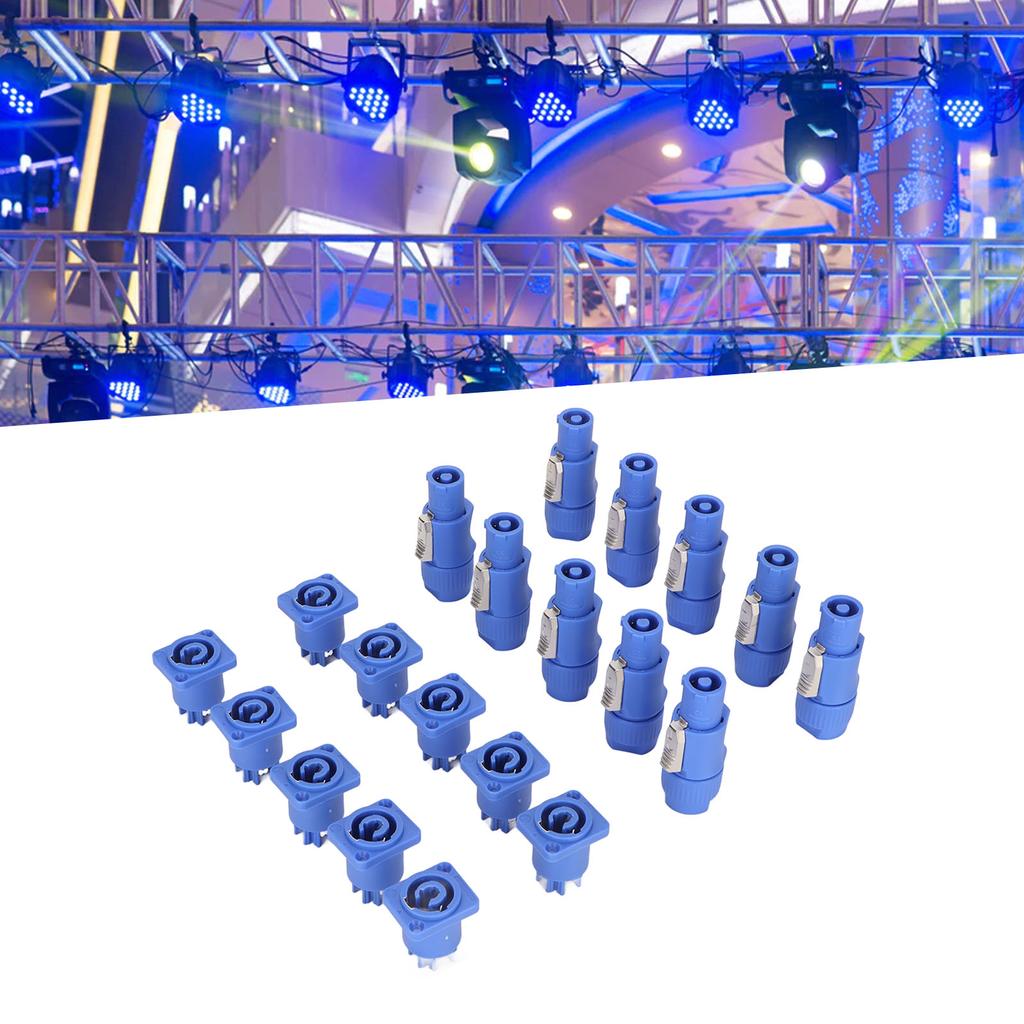 10 Sets 3 Pin Power Connector Professional Stage Light Power Cable Plug for LED Large Screen Speaker