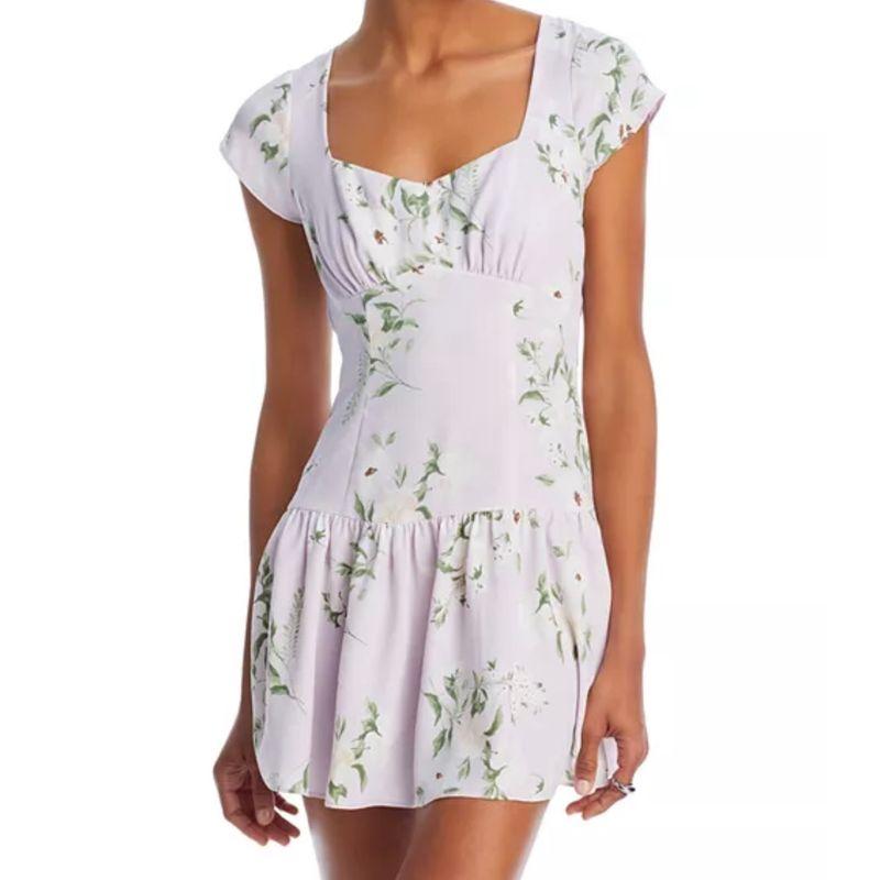 

Export Single AQ Home Exquisite Slimming Printed Easiest for Match Low Collar Plaid Fashion Summer New Arrival Cross-Border Short Dress Light pink 2XL