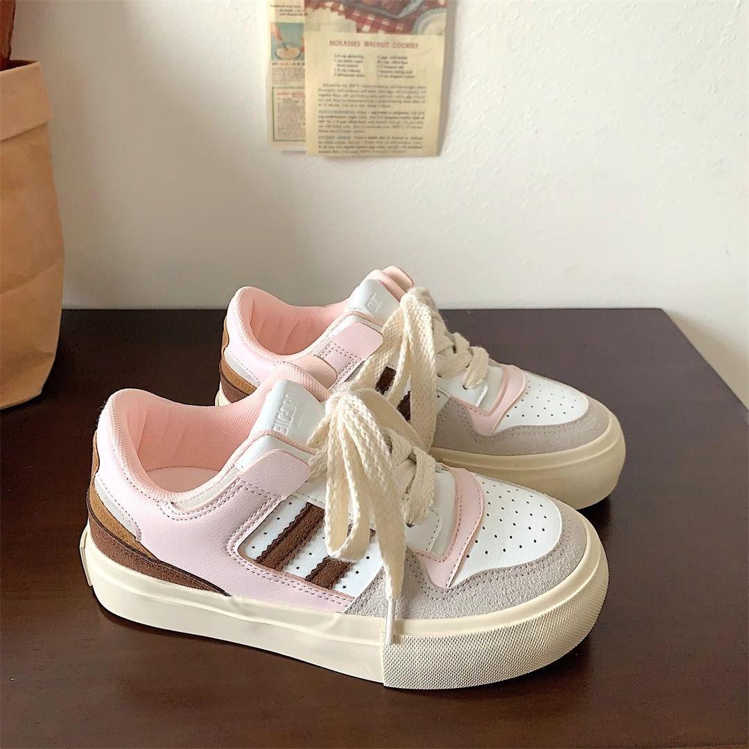 

Retro little white shoes female students spring new casual versatile fashion platform sports shoes 40 розовый