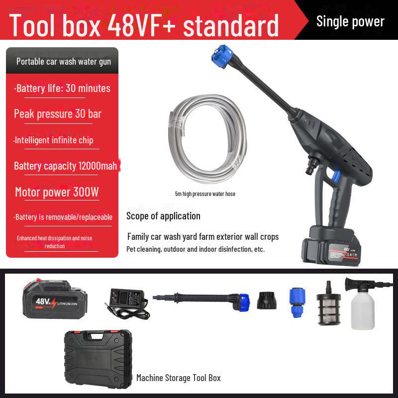 Cordless Electric High-Pressure Car Wash Gun with Rechargeable Battery