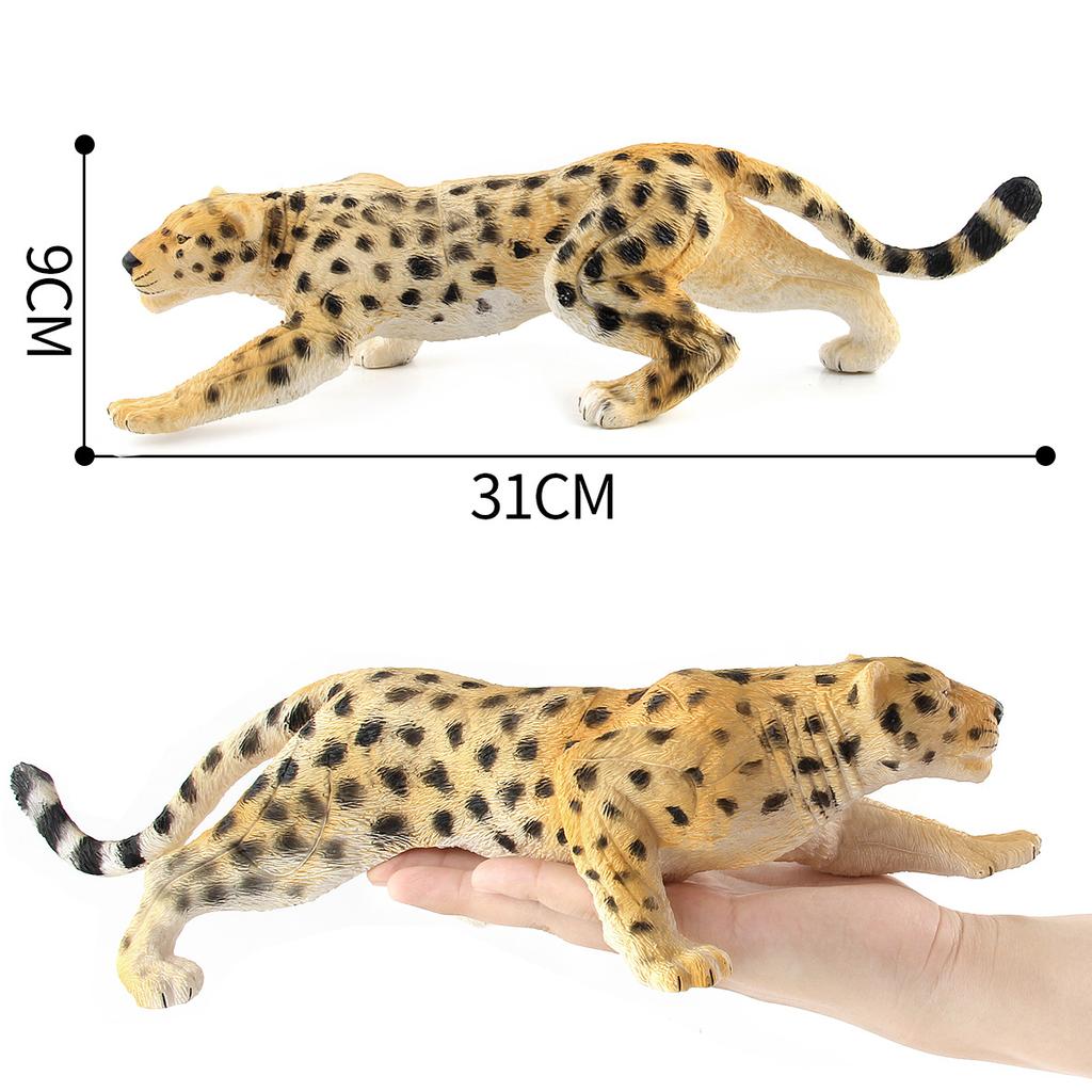 English Animal World Wild Mammal Cognition Plastic Hollow Leopard Figure Model Toy Ornament