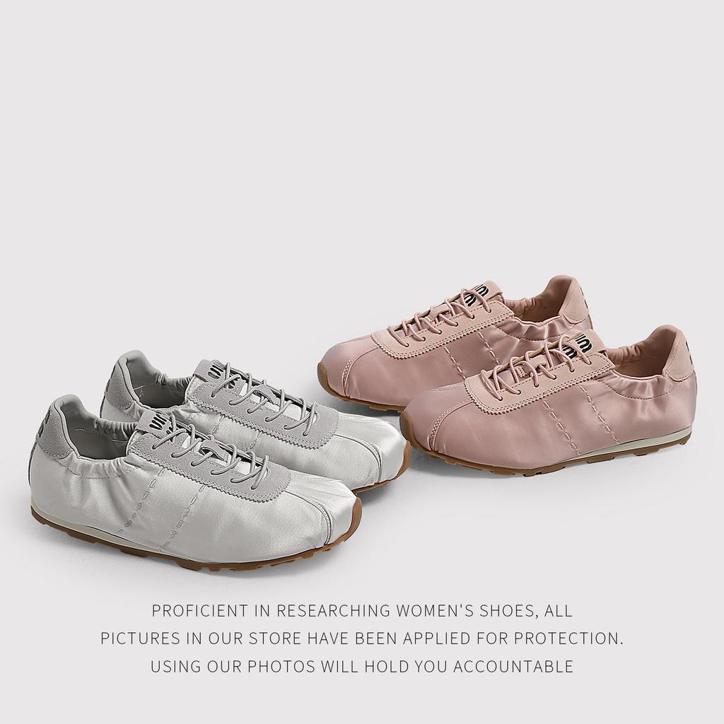 High-End Early Spring Round Head Low-Top Flat Bottom Lace-Up Comfortable Sports And Leisure Shoes German Training Shoes Women