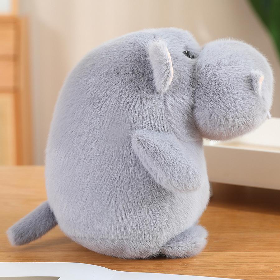 Hot Cute Fluffy Hippo Plush Toy Soft Stuffed Cartoon Hippopotamus Animal Doll Home Decoration Baby Kids Birthday Christmas Gifts
