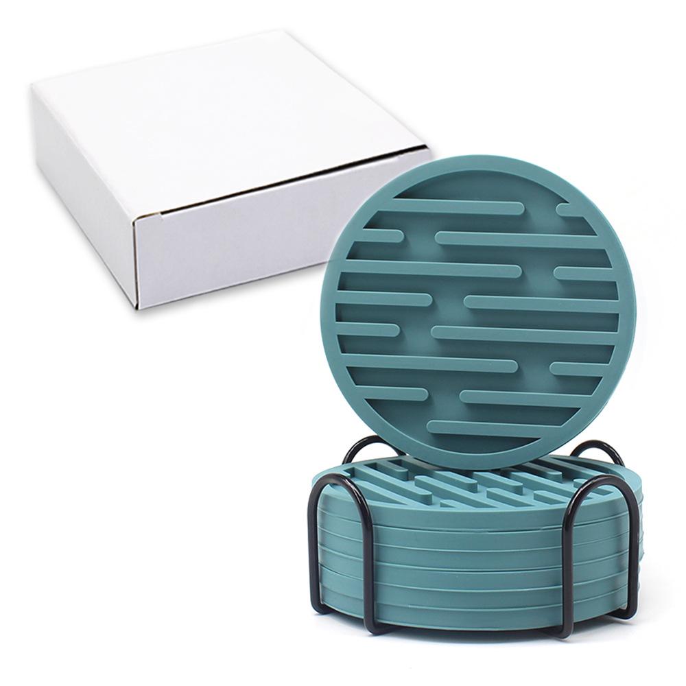 Round Silicone Coaster Set - 10cm Heat Insulation Pads for Tea and Coffee Cups