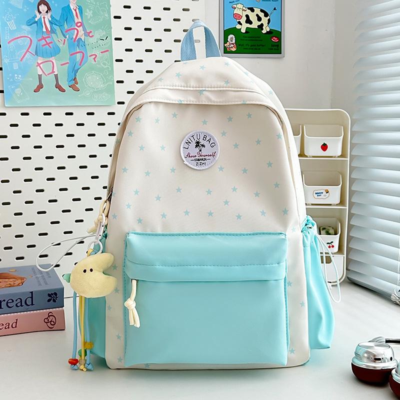 Schoolbag Japanese ins Small fresh and sweet schoolbag Fashion versatile Middle school student backpack Large capacity lightweight backpack