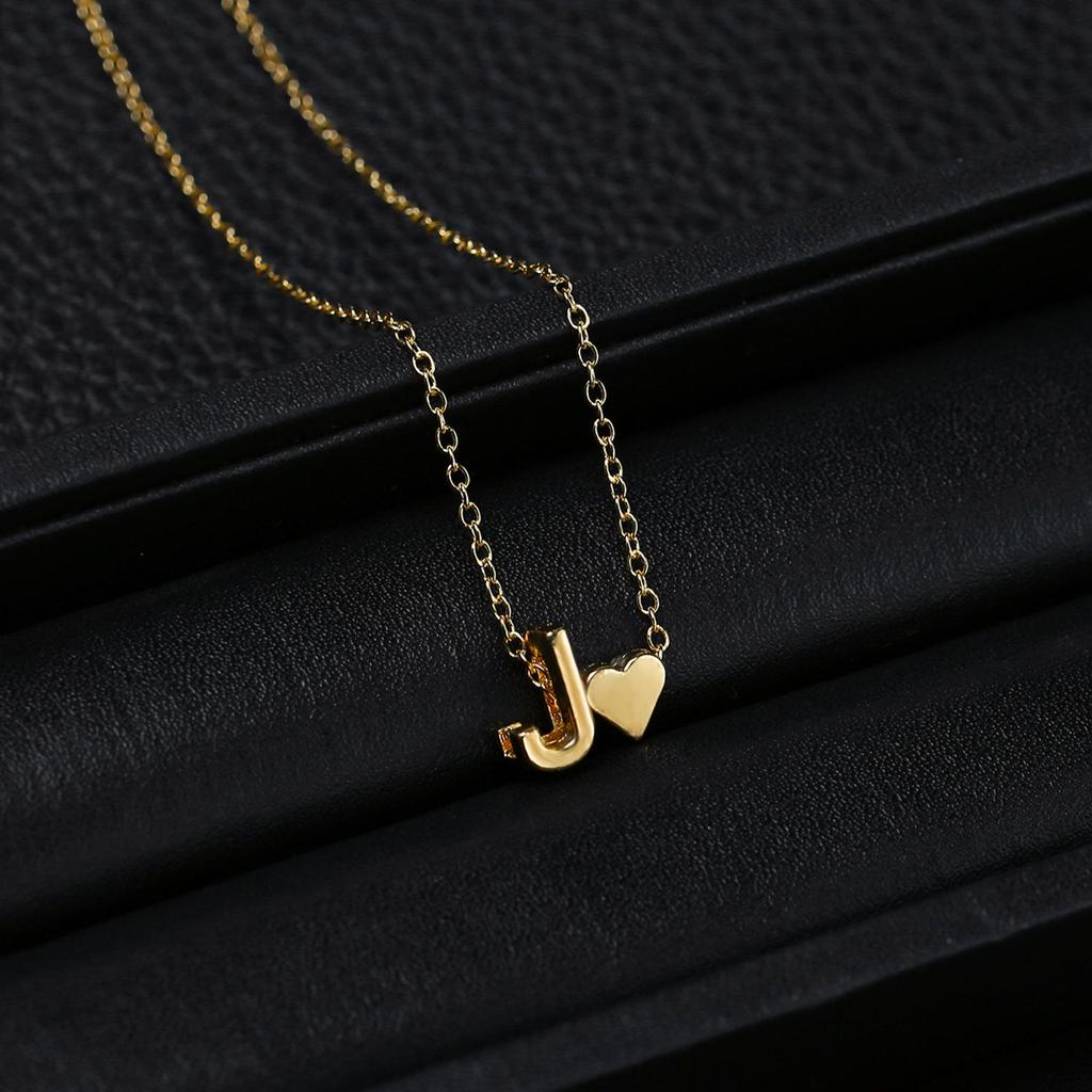 Trendy Heart-Shaped Alphabet Pendant Necklace