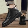 Winter Men Boots British Style Mens Ankle Boots High Top Business Leather Boots Outdoor Casual Shoes Thick Soled Work Boots