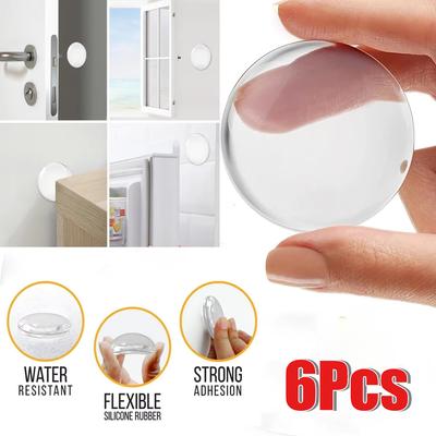 Transparent Soft Silicone Non-slip Door Stopper Muffler Wall Protector Self-adhesive Door Handle Bumper Protective Plug Round