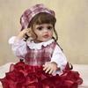 KEIUMI Full Silicone Vinyl 22 Inch Red Dress Lively Reborn Baby Doll Realistic Skin Babies Doll Children Gift