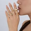 European and American Design Sense Liquid Lava Open Ring Set Women's Irregular Smooth Hollow Ring Rings