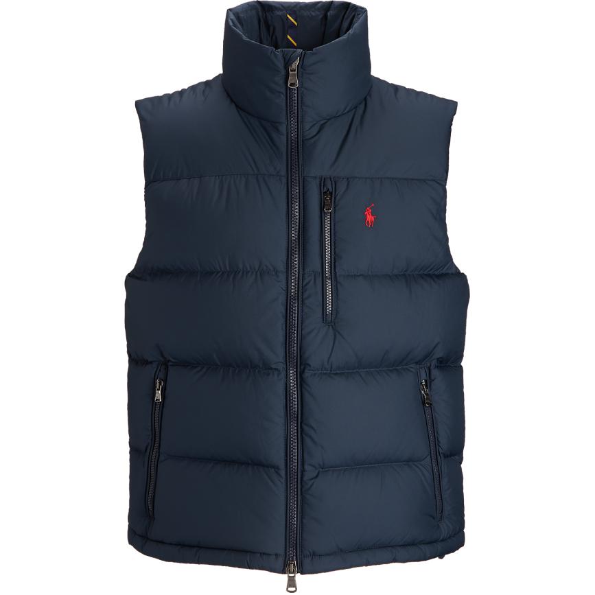 Polo Ralph Lauren FW24 Zipper Embroidered Solid Color Sleeveless Down Jacket Men Jackets Dark-Blue MNPOOTW1N220164-410