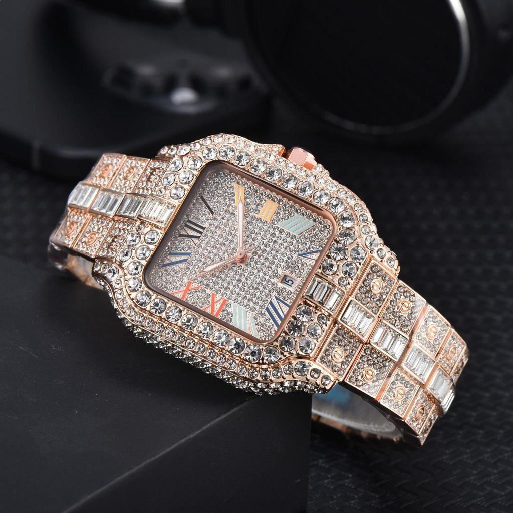 2025 NIRICHA Quartz Casual Steel Band Full Diamond Watch