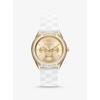 Oversized Jessa Gold-Tone and Embossed Silicone Watch MK7267