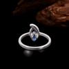 Gorgeous Natural Pear Kyanite Ring Earrings Necklace Set 925 Sterling Silver Real Gemstone Fine Jewelry for Women's Banquet Gift