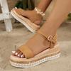 Mode Mode Nieten Plateau Sandalen Damen Übergröße 36-42 Dicker Boden Sommer Sandalen Frau Knöchelschnalle PU Leder Sandalias Mujer
