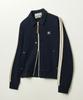 Satur Lawton Waffle Collar Track Zip-Up Jacket Navy