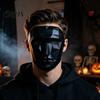 Volledig Geometrisch Masker Halloween Masker, Polygonaal Cool Feest met Gaas Ogen, Zwart Wit Cosplay voor Maskerade, Kostuum Accessoire Duurzaam Plastic