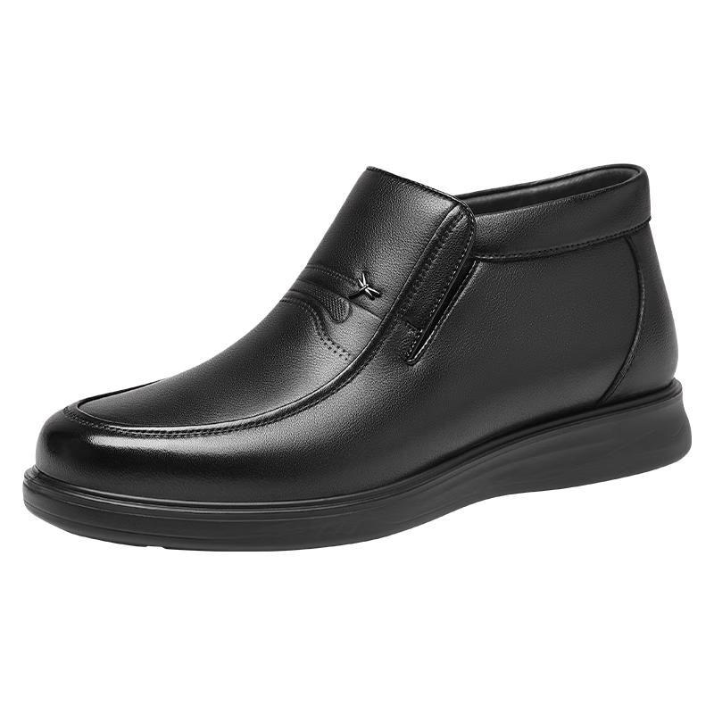 Red Dragonfly Men s Winter Warm Business Casual Slip-On Leather Shoes 40