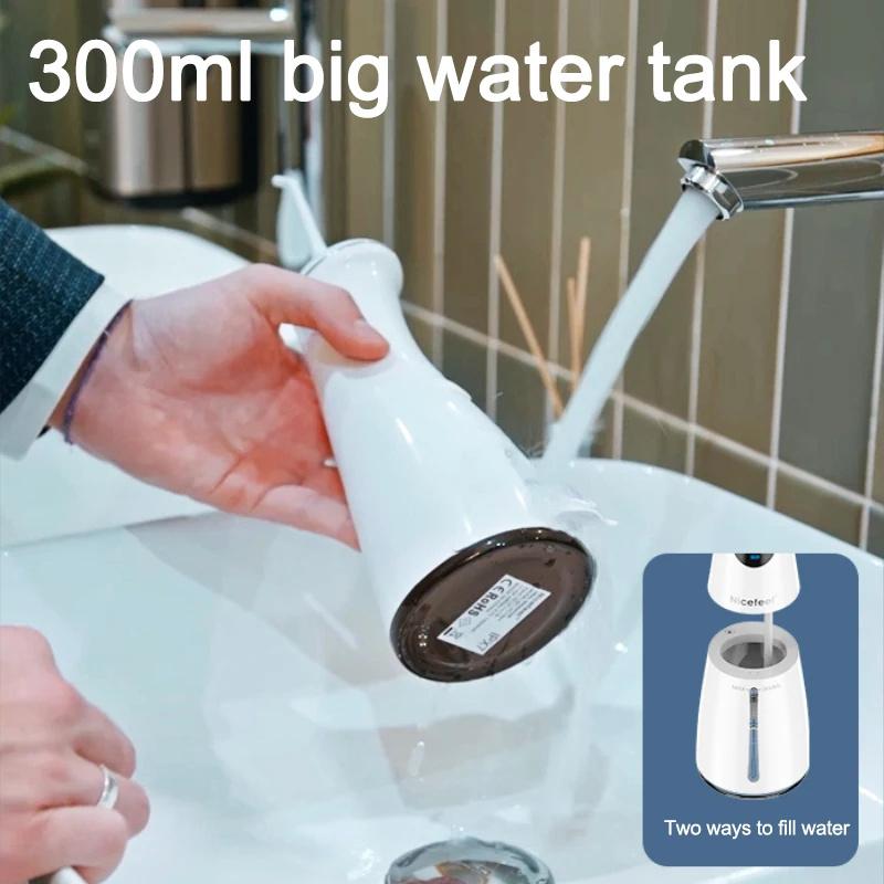 Oral Irrigator Dental Water Flosser LED Display Screen Waterproof  Dental Water Jet Floss 300ML Water Tank 6 Modes 5 Nozzles