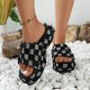 Fashion Denim Women Slippers Summer 2025 Platform Open Toe Women Sandals Fashion Desin Jeans Canvas Slippers Beach Sandalias De Mujer