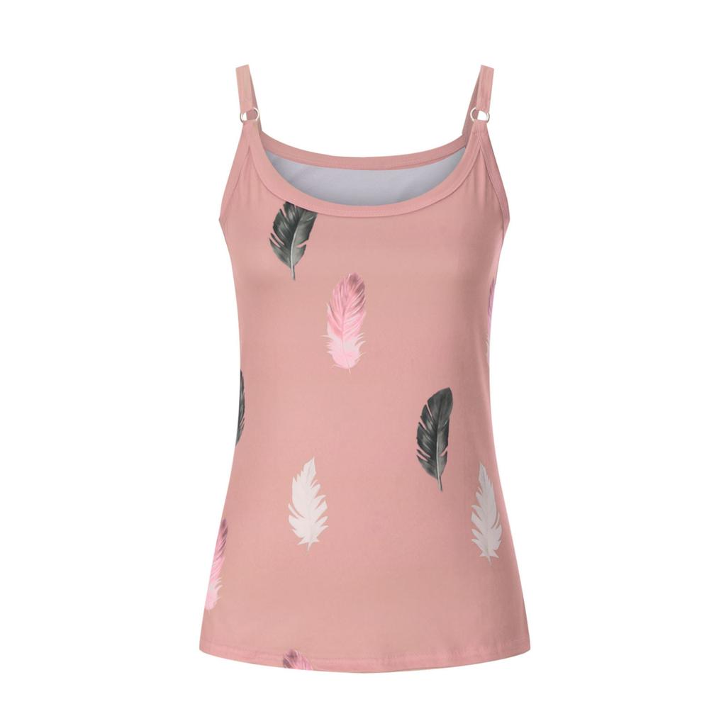 IHUASU  Summer Women's Casual Round-neck Printed Halter Top