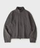 Hooves [Daily Room X Hooves] Panel Mixed Zip-Up Jersey [Charcoal]