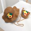 Summer outdoor new straw children's cartoon cute flower hat with bag woman