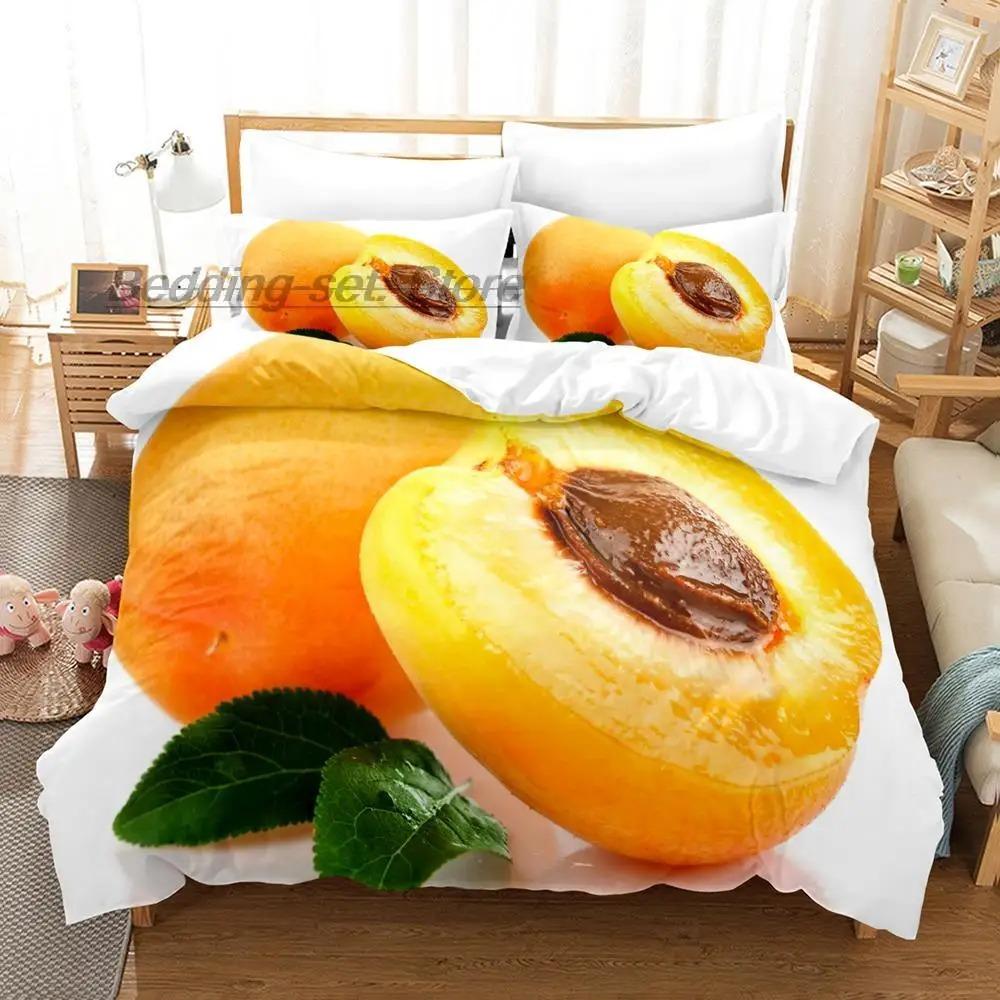 Strawberry Vegetables and Fruits Bedding Set Single Twin Full Queen King Size Bed Set Aldult Kid Bedroom Duvetcover Sets